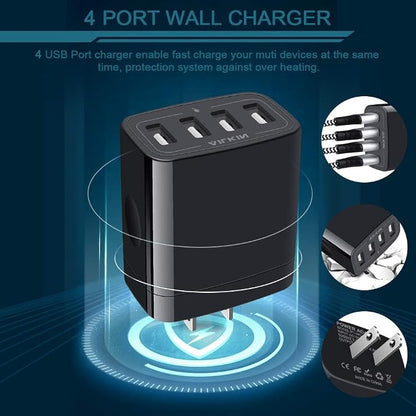 Wall Charger, USB Charger Adapter, AILKIN 4.8A 4Multi Port Fast Charging | USBA - Image 4