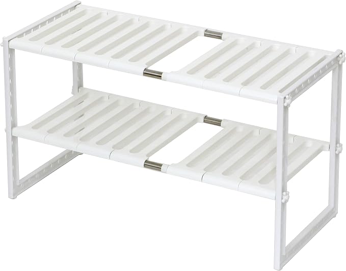 COELO Under Sink Organizer 2-Tier Expandable Shelf Kitchen Bathroom Cabinet by COELO
