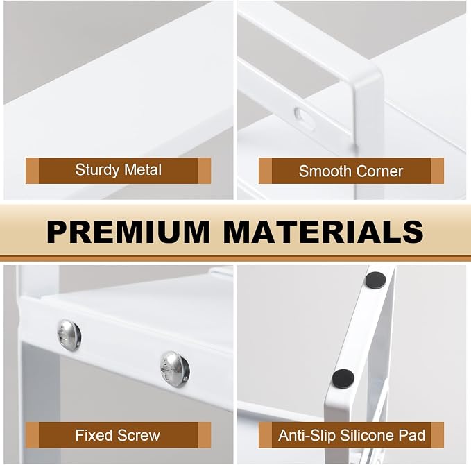 Small Expandable Medicine Cabinet Shelf, 3.58” Wide Metal Storage Stand - Image 6