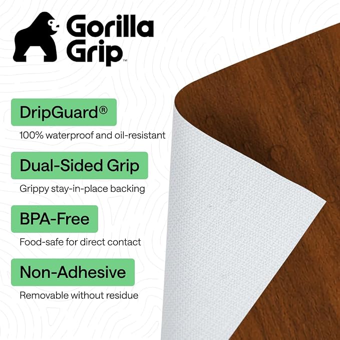 GORILLA GRIP DripGuard Shelf Liner, Non-Adhesive Drawer and Kitchen Cabinet - Image 2