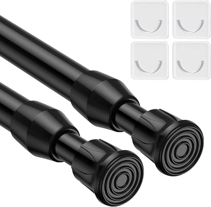 MEXAU 2Pack Spring Tension Curtain Rod 28-41 inch Black Small Tension Rod | by MEXAUSPRINGCURTAINRODS