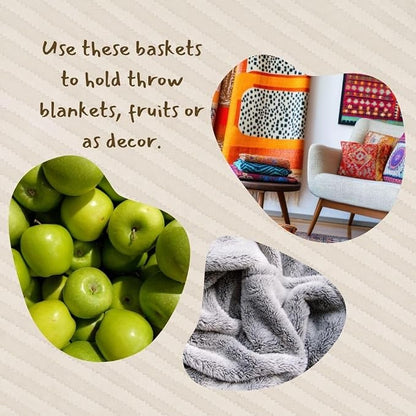 Home & Kitchen Decor, Wicker Basket, Picnic Basket, Living Room Basket - Image 6