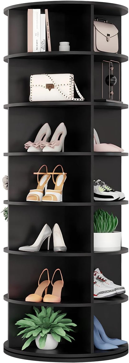 Rotating Shoe Rack, 7-Tier Spinning Shoe Rack, Free Standing Rotating Shoe Rack by Hestiasko