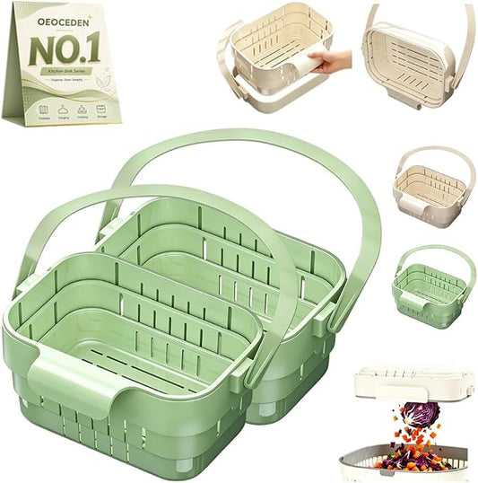 2-in-1 Foldable Sink Colander Hanging Kitchen Drain Basket Collapsible Faucet by Unknown