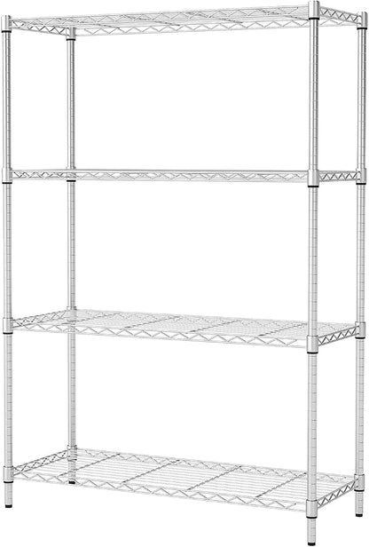 BestOffice | 4-Tier Wire Storage Shelves | 36x14x54 | Chrome | by BestOffice