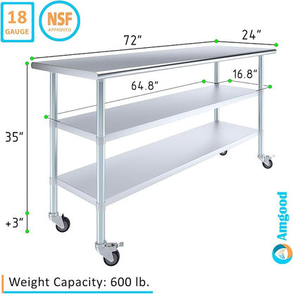 AmGood Stainless Steel Work Table - Image 3