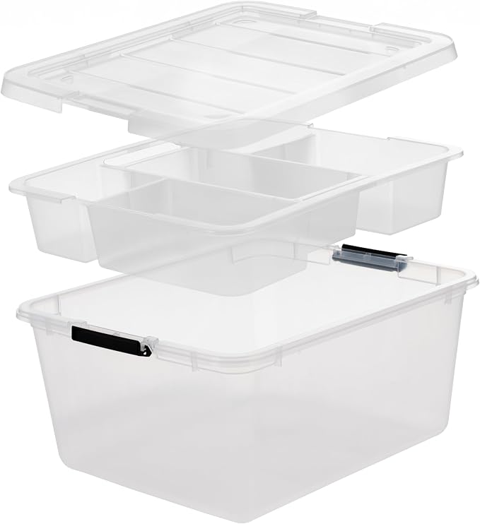 IRIS USA 6-Pack Clip Box with Latching Lids, 18 Quart Craft Storage Bins - Image 6