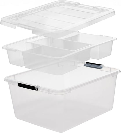 IRIS USA 6-Pack Clip Box with Latching Lids, 18 Quart Craft Storage Bins - Image 6