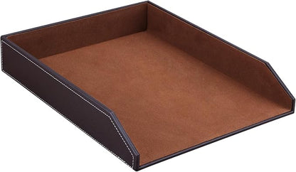 KINGFOM Letter Tray, PU Leather Paper Organizer Tray by KingfomLeatherHomeOfficeDecor