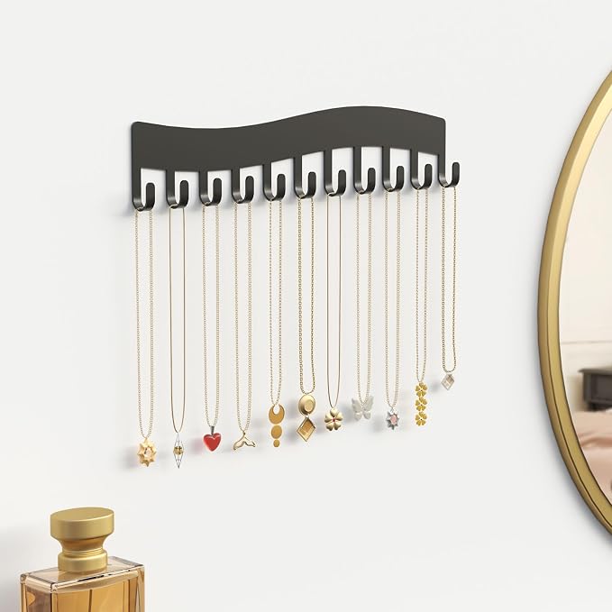 Wall Necklace Organizer Holder: Wall Mounted Jewelry Hanging Storage Necklaces - Image 2