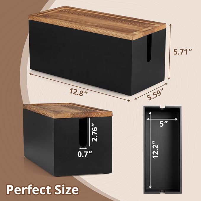 Wood Cable Management Box - Image 2