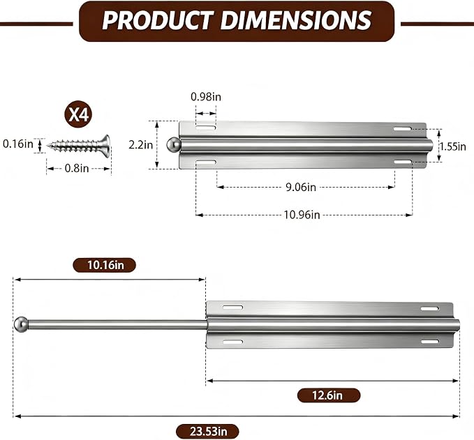 12 Inch Valet Rod for Closet Pull Out, Clothing Organizer | Stainless Steel - Image 3