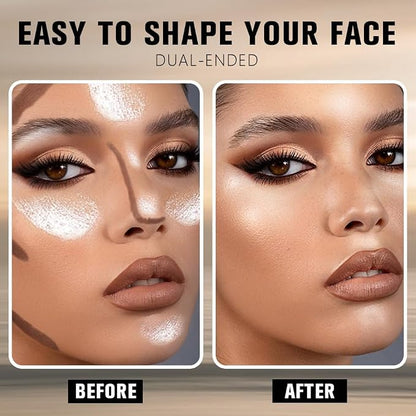 evpct Nuetral Nude & Silver Shimmer Cream Contour Stick Face Body Makeup Dual - Image 4