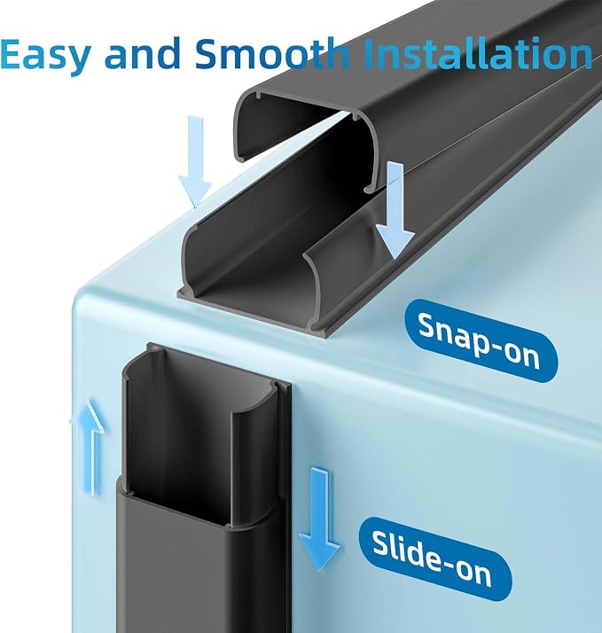 Yecaye 142in Wall Cord Hider for 2-3 Cords, On-Wall Cord Cover Channel - Image 4