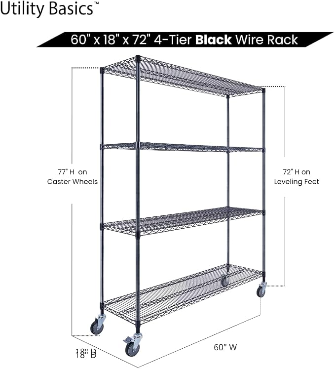 NSF Commercial 4-Tier Wire Shelving - Image 7