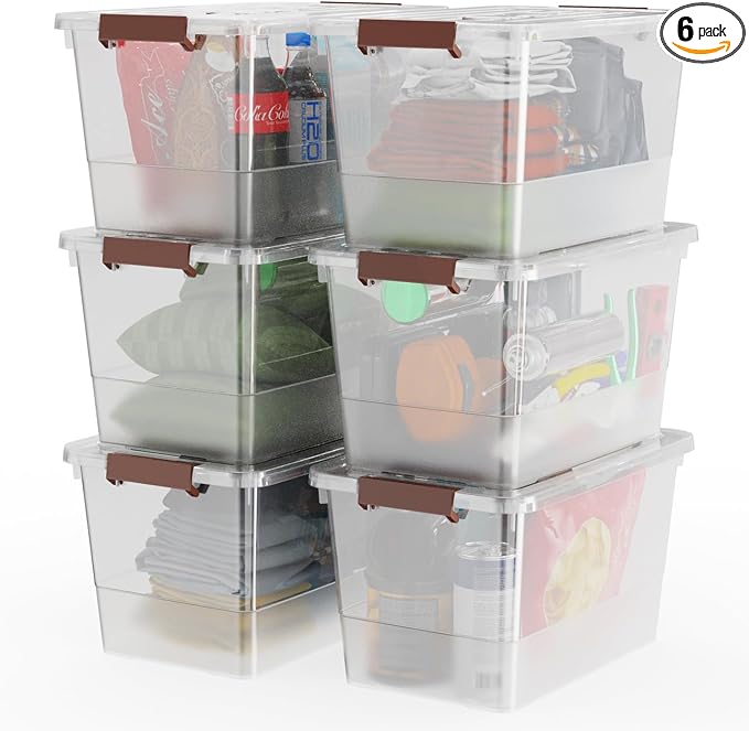 WYT 32 Qt Plastic Clear Storage Bin by WYT