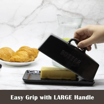 Ceramic Butter Dish With Lid for Countertop, Covered Butter Holder With Lid - Image 4