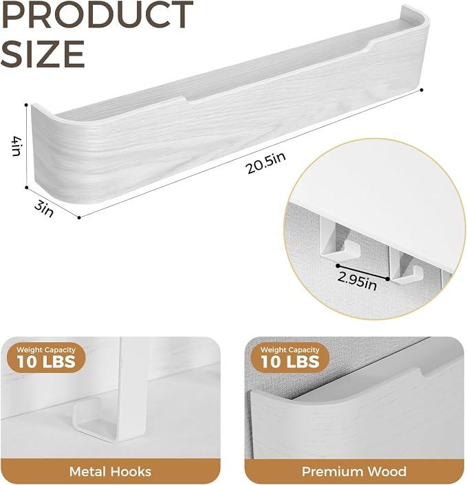 Wall Coat Rack Floating Shelves Modern Coat Rack Wall Mount - Image 2