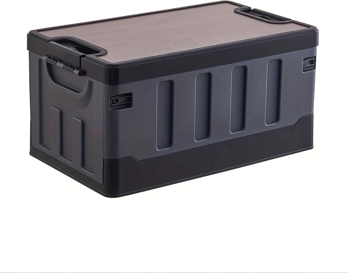 Collapsible Storage Bins with Lids, Portable Foldable Box with 2 Side Doors by Unknown