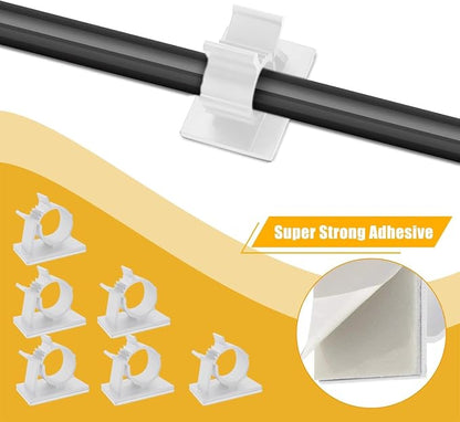 Viaky 30pcs Self-Adhesive Cable Clips-Reusable Adjustable Nylon Bracket - Image 7