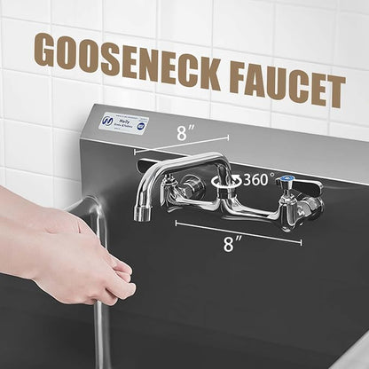 HALLY Commercial Stainless Steel Sink 1 Compartment NSF Prep & Utility Sink - Image 3