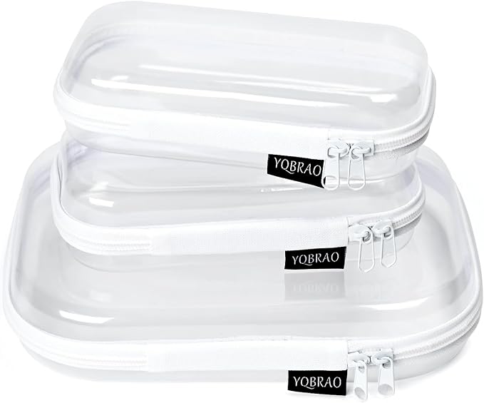 3 Pack Clear Hard Shell Zipper Case by Unknown