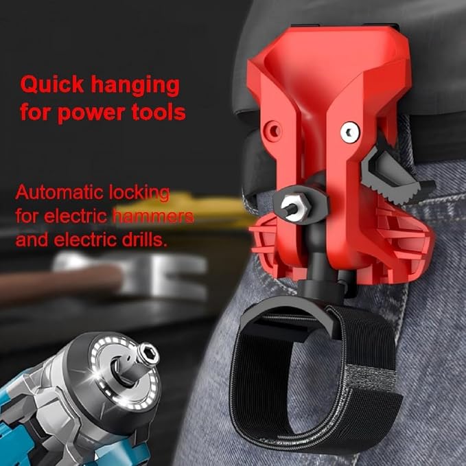 Electric Tool Waist Hook, Quick Release Double Lock, Metal Belt Attachment - Image 3