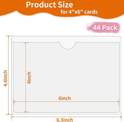 44 Pcs Storage Bin Labels, 4×6 in Index Card Holder, Waterproof & Clear - Image 4