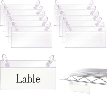 ELEMGULY Basket Label Holders, Wire Shelf Label Holder Wire Rack Display Holder by ELEMGULY