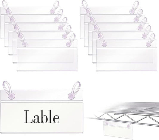 ELEMGULY Basket Label Holders, Wire Shelf Label Holder Wire Rack Display Holder by ELEMGULY