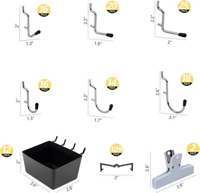 283PCS Metal Pegboard Hooks Organizer Kit - Image 3