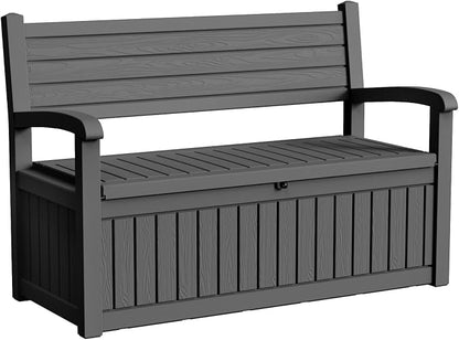 PatioZen 80 Gallon Outdoor Storage Bench Deck Box Waterproof Lockable, Outdoor by OutdoorLivingPerfected