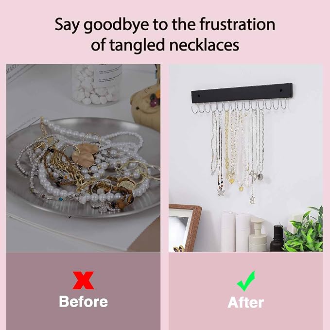 Wall Mounted Necklace Holder, Classic Style Necklace Holder, Tangle-Free Wall - Image 3