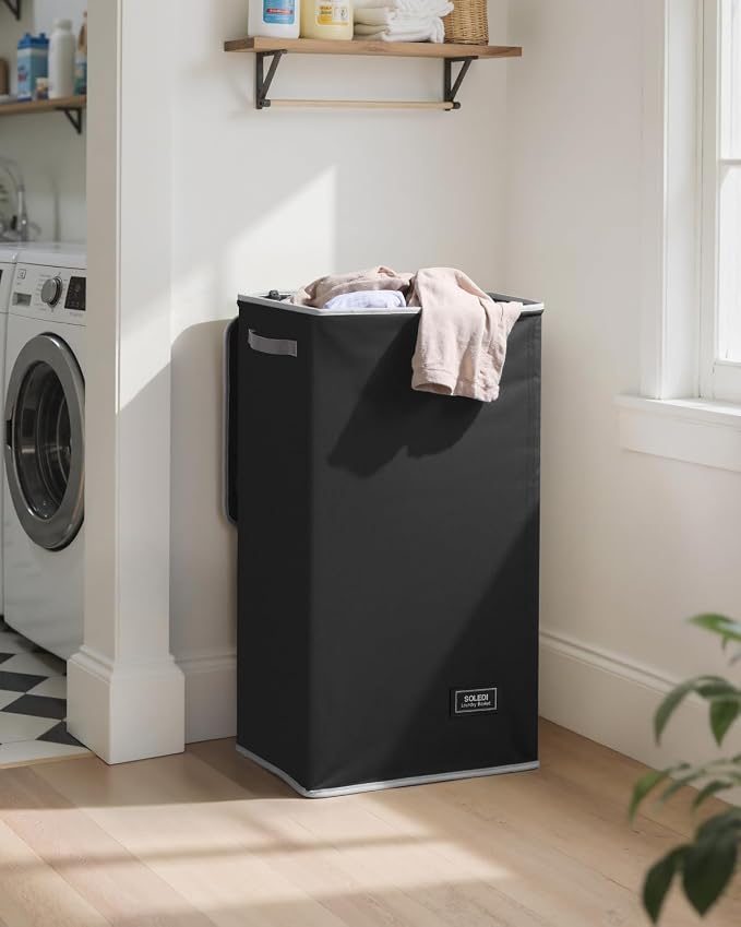 SOLEDI Laundry Hamper Black - 100L Large and Tall Laundry Basket Collapsible - Image 2