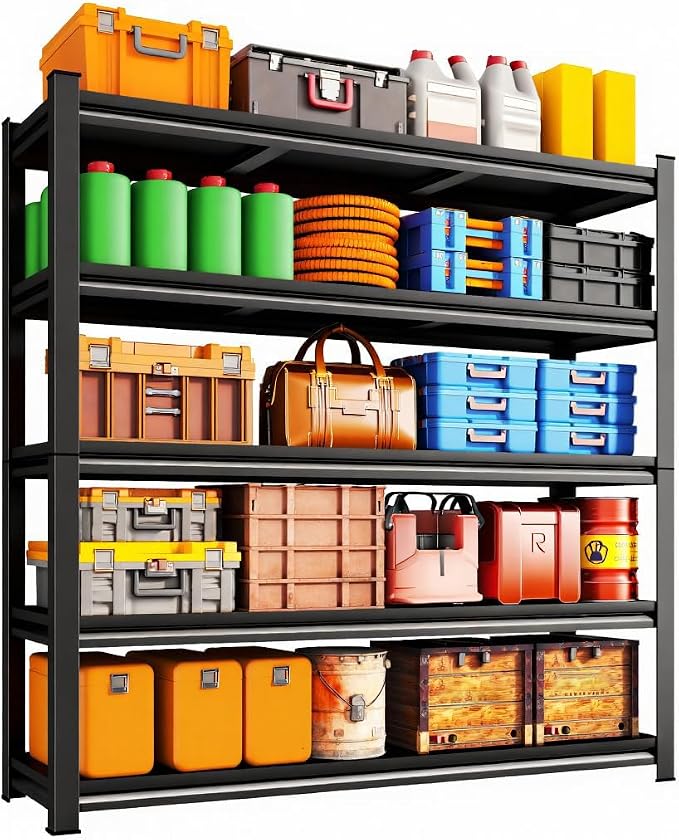 40" W Garage Shelving 5 Tier Heavy Duty Metal Storage Shelves Loads 2500 LBS by KILISTEELS