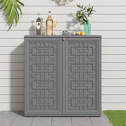 Outdoor Storage Cabinet Waterproof, Resin 62 Gallon Deck Box - Image 2
