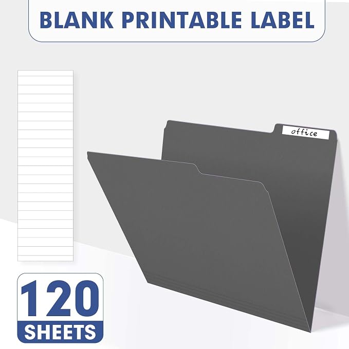 File Folder, PANDRI 120 Pack File Folder, 1/3 Cut Tab, Letter Size, Filing - Image 5