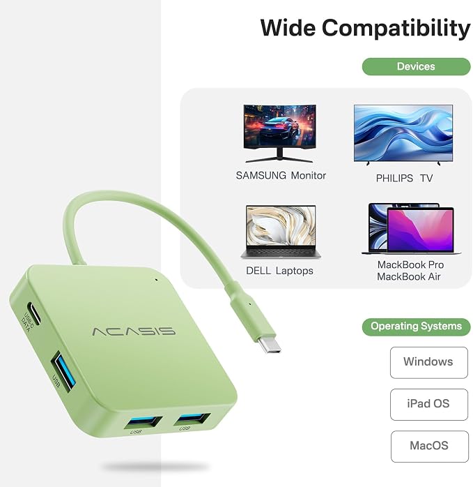 ACASIS USB C Hub 10Gbps, USB C to 4K 60Hz HDMI Adapter - Image 6