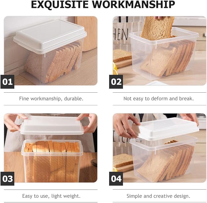 2pcs Transparent Bread Storage Box - Image 6