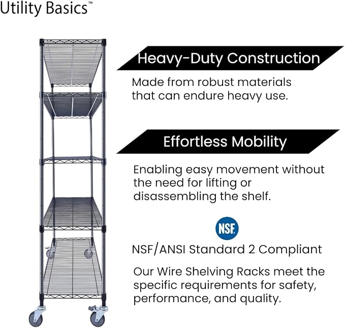 NSF Commercial 5-Tier Wire Shelving - Image 9