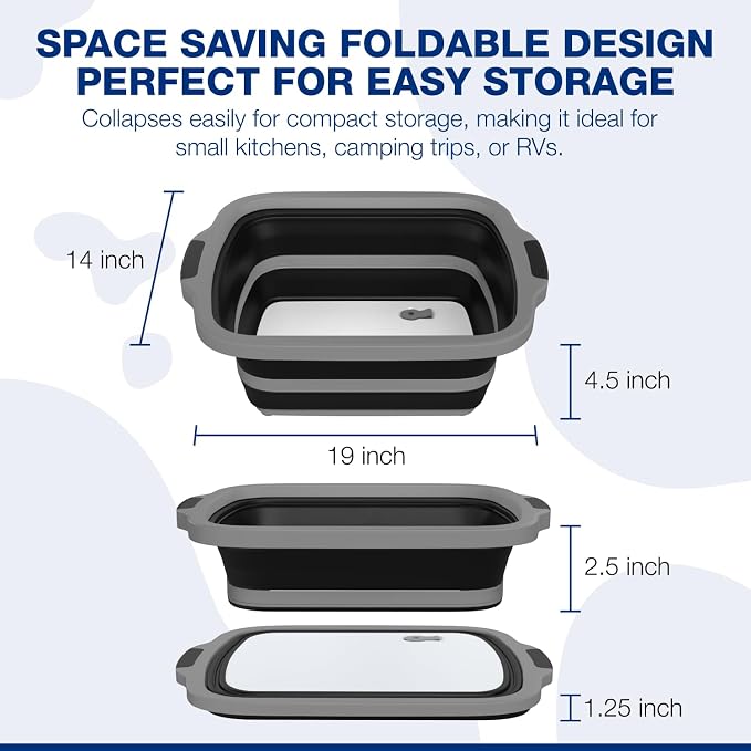 2-Pack XL Collapsible BBQ Prep Tub - Image 3