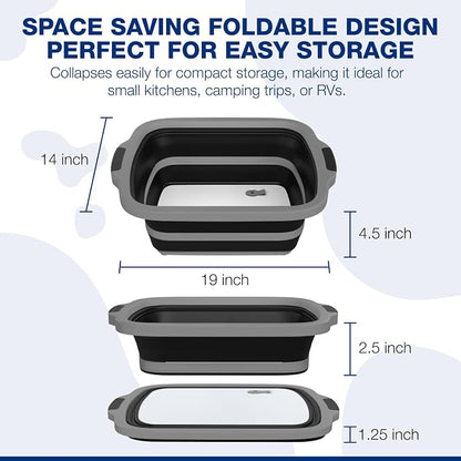2-Pack XL Collapsible BBQ Prep Tub - Image 3