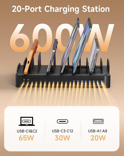 20-Port 600W Charging Station for Multiple Devices - Image 3