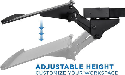 Mount-It! Under Desk Keyboard Tray Slide Out, Height Adjustable Keyboard Mount - Image 6