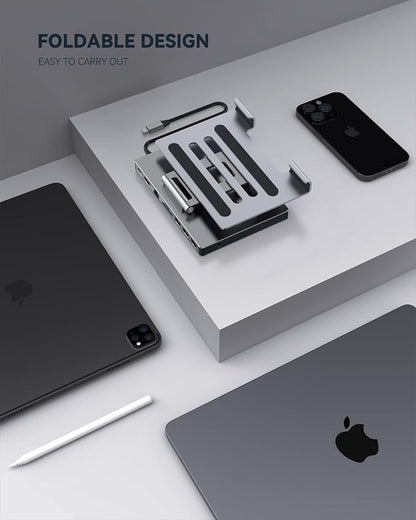 iPad USB C Hub Stand, 9-in-1 Multiport Adapter - Image 9