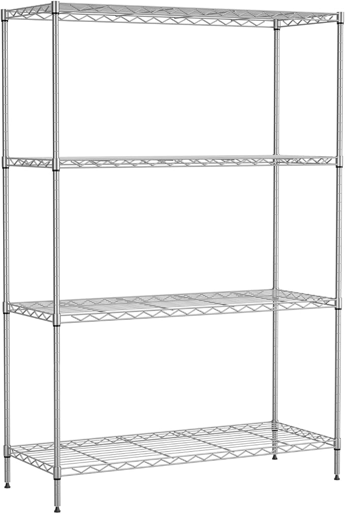 PayLessHere 4 Tier Shelving Unit 13.4" D×35" W×53.7" H Metal Shelving Standing by BestOffice