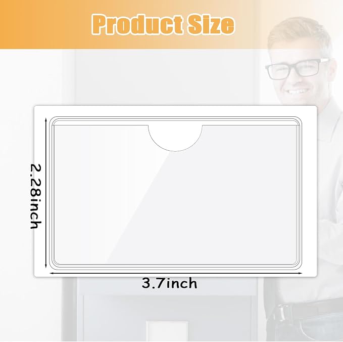 100 Packs Adhesive Label Storage Bin Pockets Clear Plastic Index Card Pockets - Image 4