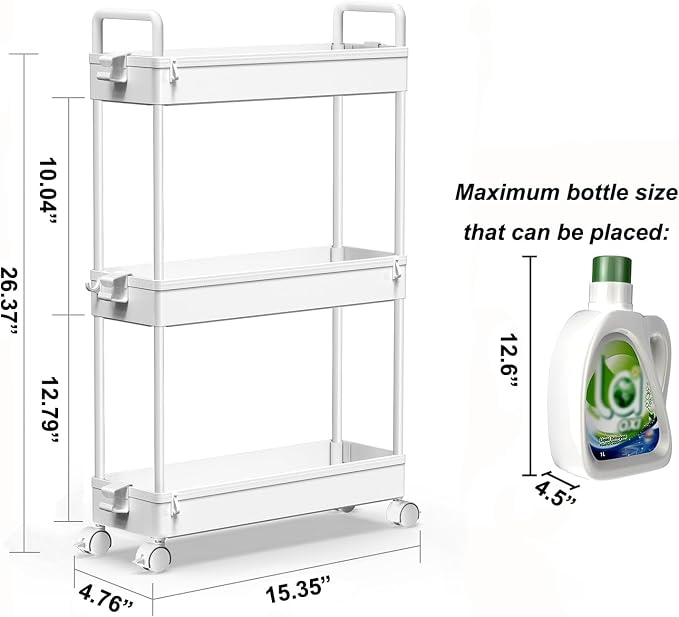 SOLEJAZZ Slim Rolling Storage Cart - Image 2