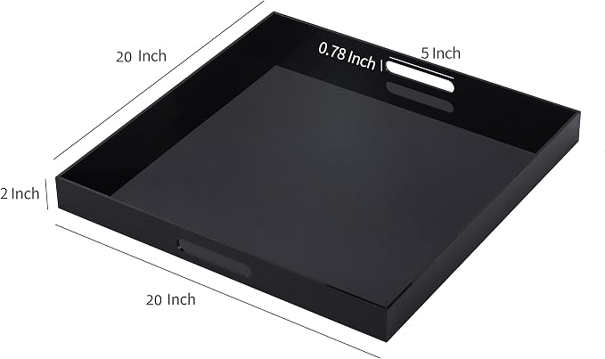 Black Oversize Acrylic Serving Tray - Image 2