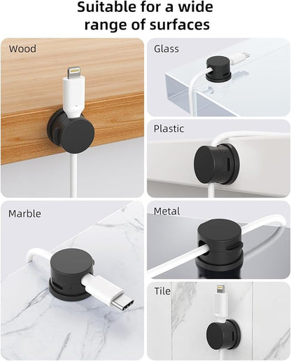 Cord Organizer, Rotatable Cable Organizer 8 Pack, No-Residue Adhesive Spring - Image 6